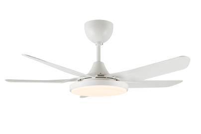 Ventilador De Techo Blanco 5 Aspas Plasticas Luz Led Control Remoto