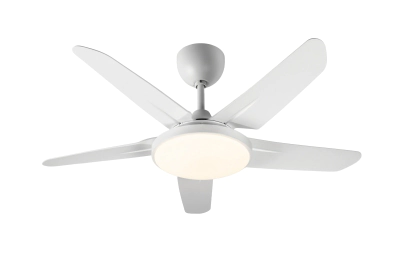 Ventilador De Techo Blanco 5 Aspas Plasticas Luz Led Control Remoto