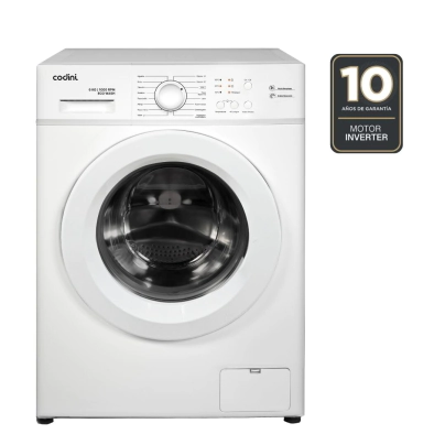 Lavarropas Automático Codini Inverter Steam 6kgs 1000 Rpm Blanco