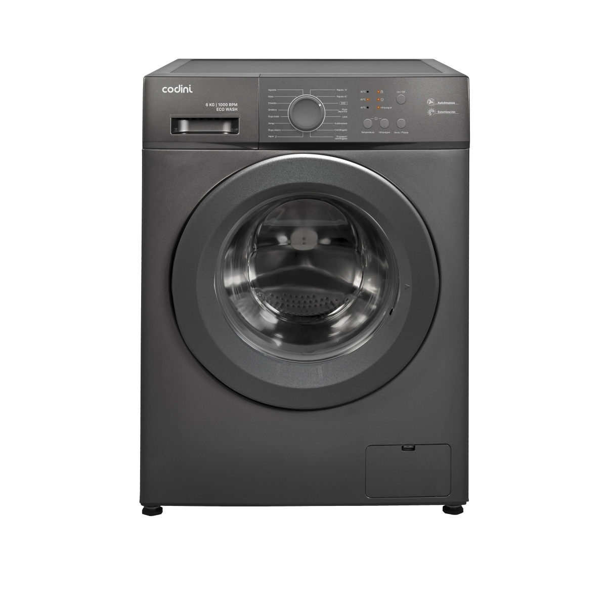 Lavarropas Automtico Codini Inverter Steam 6kgs 1000 Rpm Gris