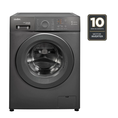 Lavarropas Automático Codini Inverter Steam 6kgs 1000 Rpm Gris