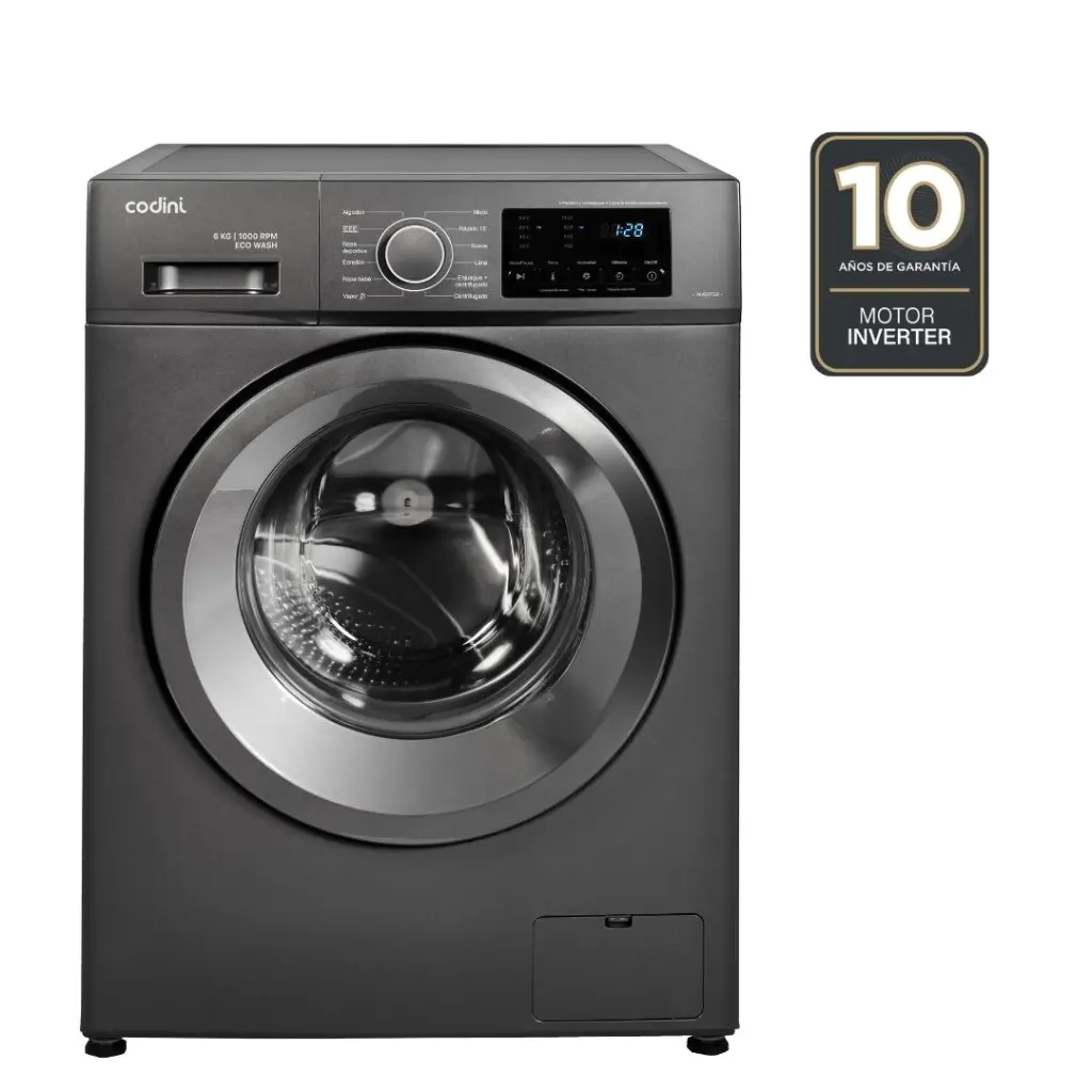 [ANAFA6010G] Lavarropas Automático Carga Frontal 6 kg 1000 RPM A Display Led Steam Gris - AIAFA6010G.webp