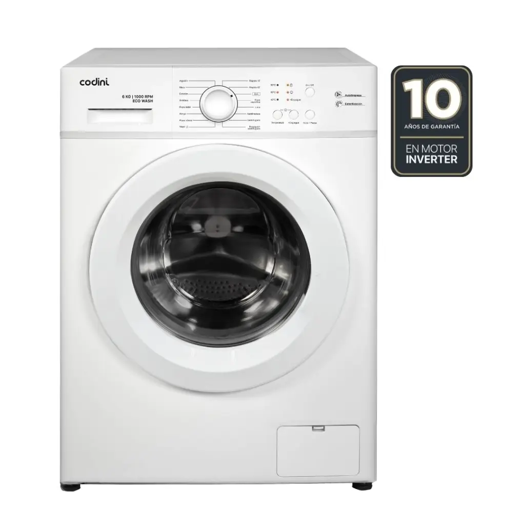 [AIAFE6010B] Lavarropas Automático Carga Frontal 6 kg 1000 RPM A Inverter Steam Blanco - AIAFE6010B.webp