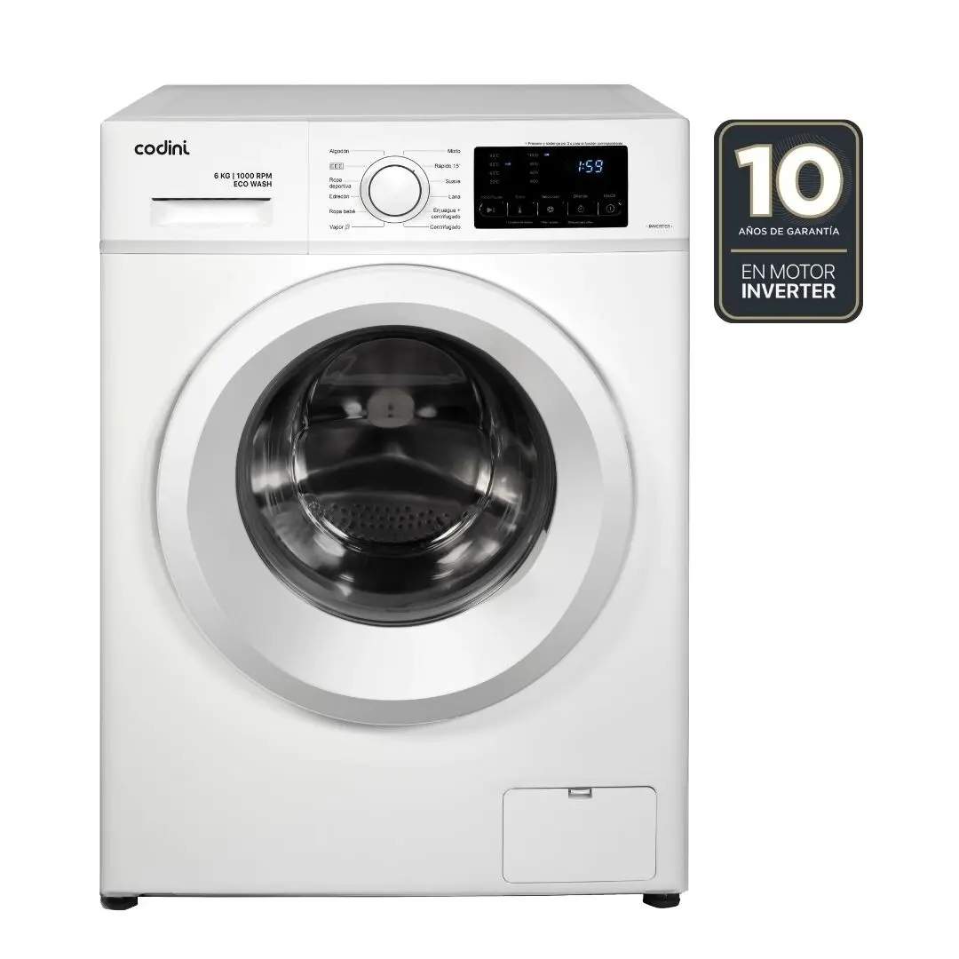 [ANAFA6010B] Lavarropas Automático Carga Frontal 6 kg 1000 RPM A Display Led Steam Blanco - ANAFA601.webp