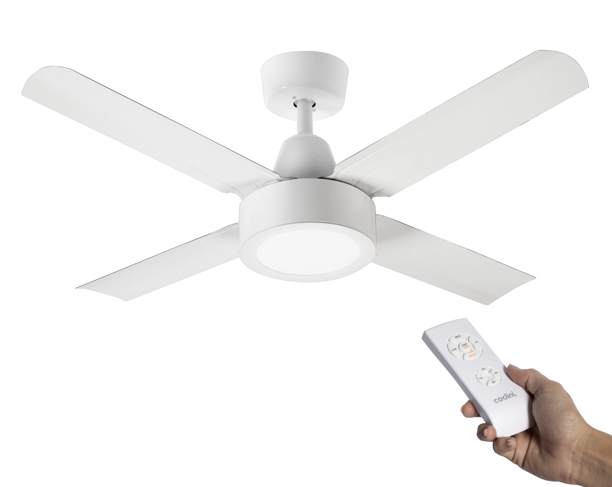 Ventilador de Techo Blanco 4 aspas metálicas Control Remoto Codini - V5RB