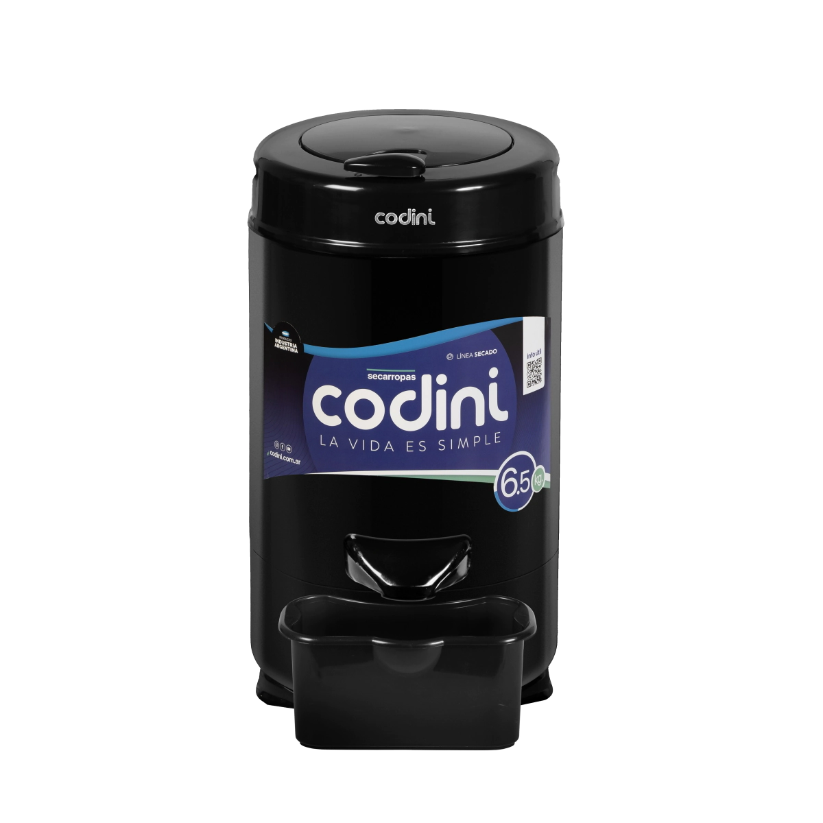 Secarropas Centrífugo Innova 6.5 kg 2.800 RPM Negro Codini - IN65