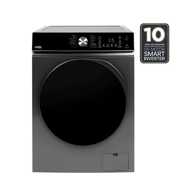 Lavarropas Automático Carga Frontal 9 kg 1400 rpm A Inverter Steam Silver -  AIAFC9014G