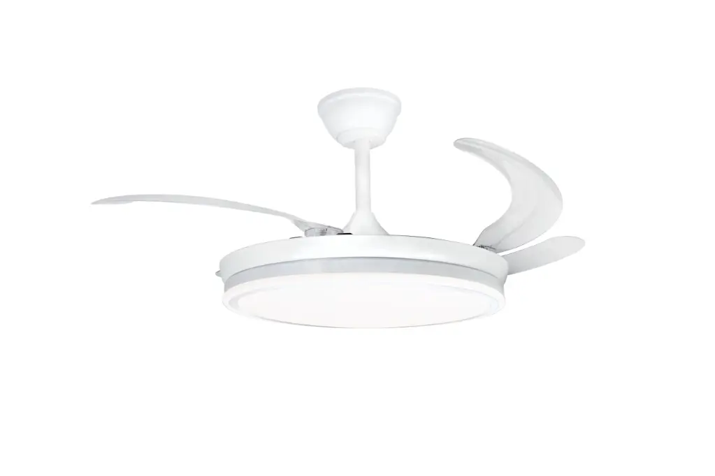 Ventilador de Techo Retráctil Blanco 4 Aspas invisibles Luz Dimmer (Regulable) Codini - VIATB42DIB