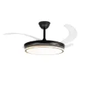 Ventilador de Techo Retráctil Negro 4 Aspas invisibles Luz Dimmer (Regulable) Codini - VIATB42DIN