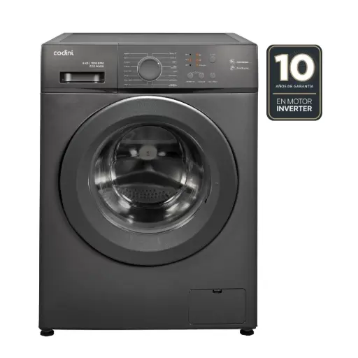 [AIAFE6010G] Lavarropas Automático Carga Frontal 6 kg 1000 RPM A Inverter Steam Gris - AIAFE6010G