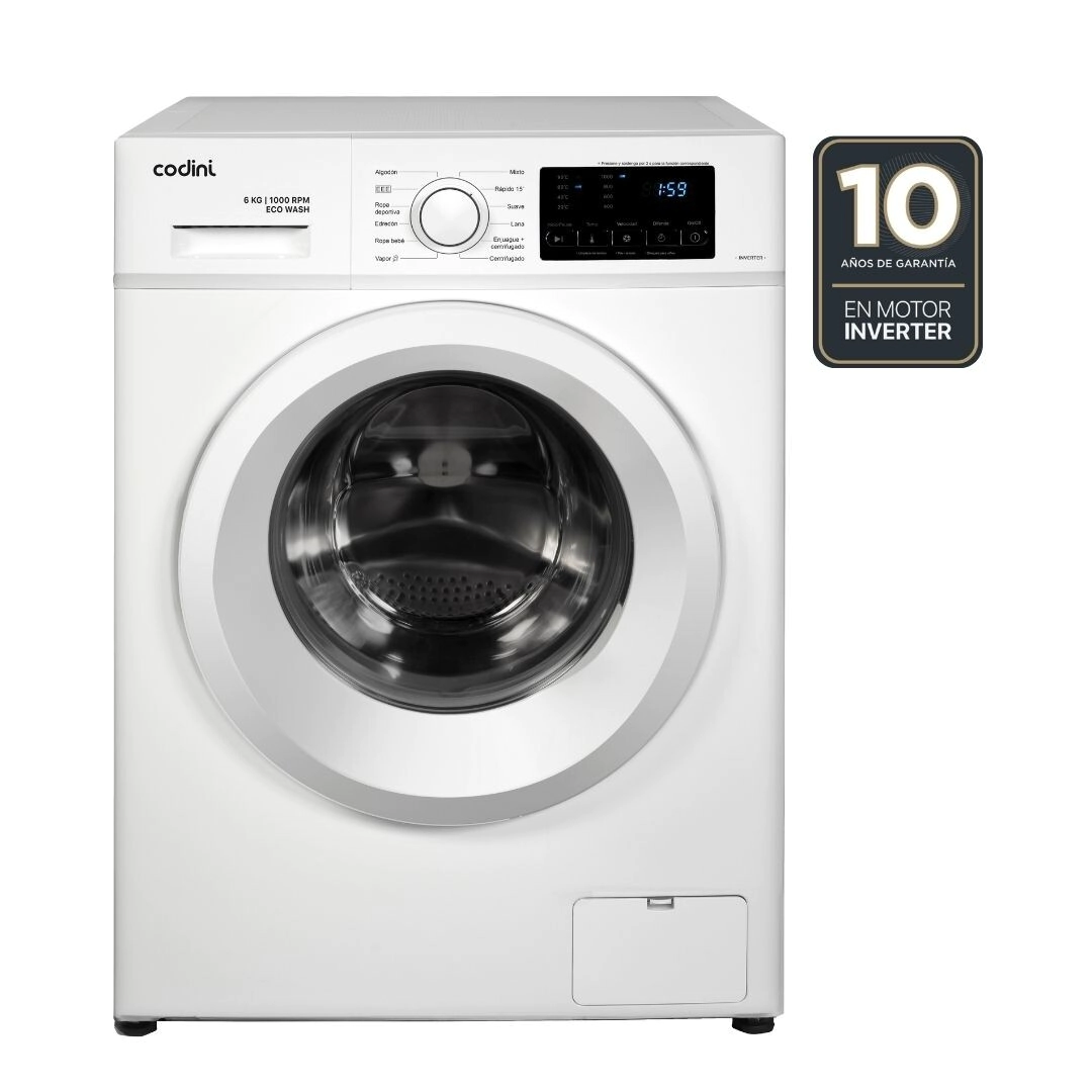 [ANAFA6010B] Lavarropas Automático Carga Frontal 6 kg 1000 RPM A Display Led Steam Blanco - ANAFA6010B