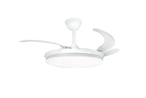 [VIATB42DIB] Ventilador de Techo Retráctil Blanco 4 Aspas invisibles Luz Dimmer (Regulable) Codini - VIATB42DIB